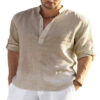7ef1a506-40cd-4ec5-ba74-4df35b81cfb6.jpg Men's T-Shirts and Casual Cotton Linen Long Sleeve Shirts - Stylish Comfort