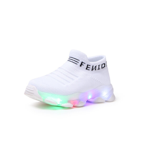 Kids-Sneakers-Children-Baby-Girls-Boys-Letter-Mesh-Led-Luminous-Socks-Sport-Run-Sneakers-Shoes-Sapato-5 Kids Sneakers: Luminous Mesh Led Sport Shoes for Boys and Girls