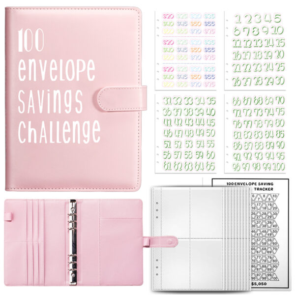 10-Envelope-Challenge-Binder-Save-Savings-Challenges-Loose-Leaf-Binder-Budget-Binder-With-Cash-Envelopes-Money Savings Challenges Envelope Binder