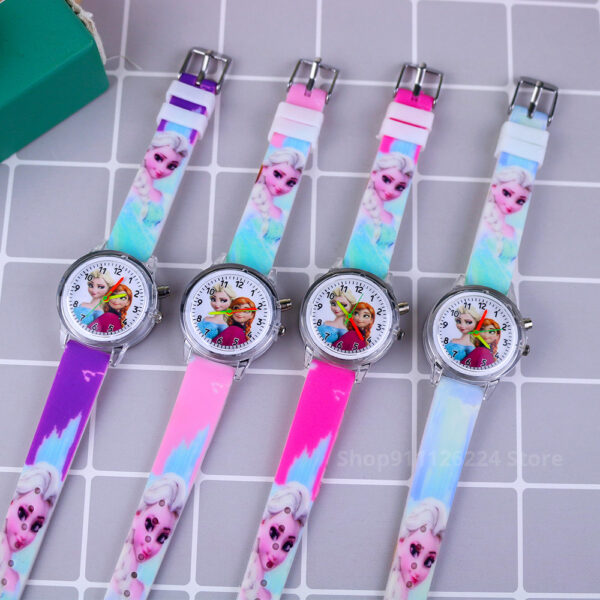Disney-Princess-Elsa-Kids-Watches-Girls-Silicone-Strap-Cartoon-Rabbit-Dinosaur-Light-Children-Wrist-Watch-Clock-4 Disney Princess Elsa Kids' Watch - Fun Silicone Strap