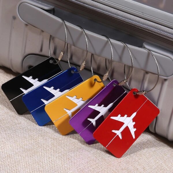 Fashion-Airplane-Shape-Travel-Accessories-Creative-Luggage-Tag-Baggage-Name-Tags-Aluminium-Alloy-Luggage-Tags Fashionable Airplane Shape Luggage Tag