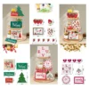 Christmas-Tiered-Tray-Decor-Wooden-Signs-Rustic-Farmhouse-Style-Table-Decorations-Supplies-For-Valentine-Day-Diy-5 Christmas Tiered Tray Decor Ideas - Rustic Table Decor
