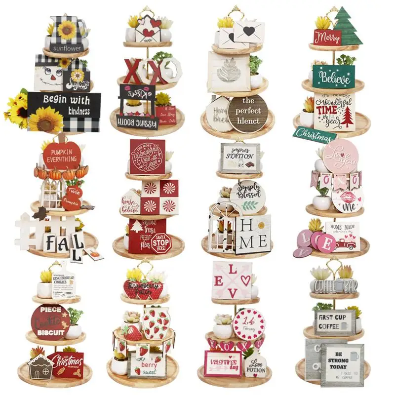 Christmas Tiered Tray Decor Ideas - Rustic Table Decor Christmas Tiered Tray Decor Ideas - Rustic Table Decor